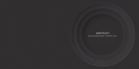 Black woodfree uncoated paper rough textured with 3 dimension circle frame paper cut style vector illustration have blank space. Blank black bond paper background with circle hole.