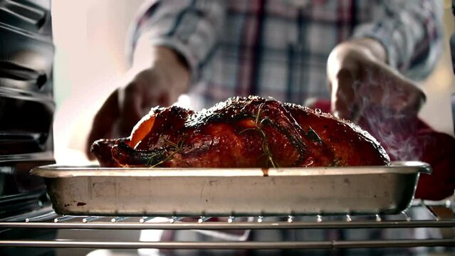 Roasting Traditional Christmas Duck in the Oven 