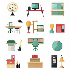 set of office icons