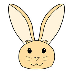 rabbit head icon illustration hand drawn isolated vector