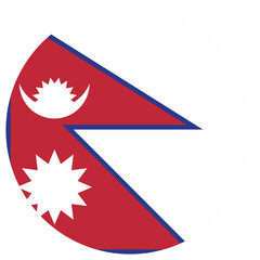 nepal national flag, transparent background - obrazy, fototapety, plakaty