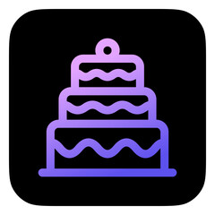 Editable party cake, wedding, birthday vector icon. Bakery, cooking, food. Part of a big icon set family. Perfect for web and app interfaces, presentations, infographics, etc