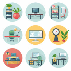 business and icons set