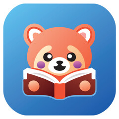 book modern and clean app logo, vector illustration kawaii