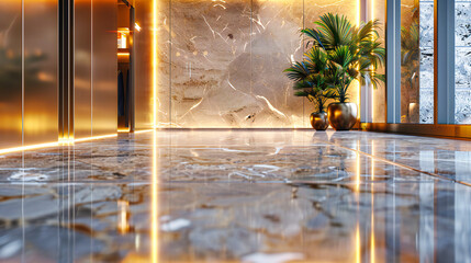 Elegant Business Lobby: A Modern and Stylish Entrance to a Corporate Space with Refined Decor