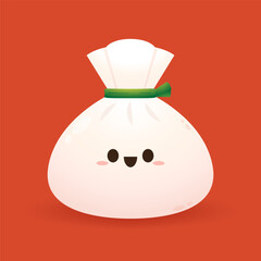Mochi Kinchaku vector. Vector illustration of Japanese food. Mochi Kinchaku character.