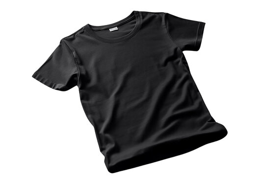Black shirt mockup on transparent background PNG image