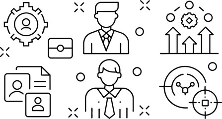 Decision making, uncertainty, strategy, vision, problem solving and career path editable stroke outline icon isolated on white background flat vector illustration