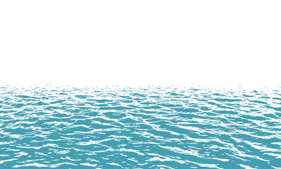 One color background with ocean ripples and horizon