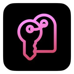 Editable room key vector icon. Part of a big icon set family. Perfect for web and app interfaces, presentations, infographics, etc