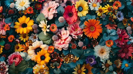 colorful flowers HD 8K wallpaper Stock Photography
