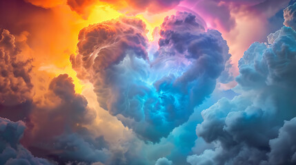 Colorful Heart Of Clouds