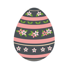 Easter egg traditional religious holidays element. Vector illustration design on white background.