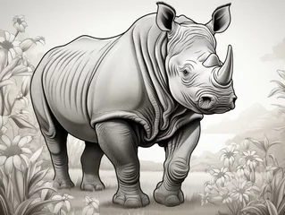 Foto op Canvas rhino © Wallpaper