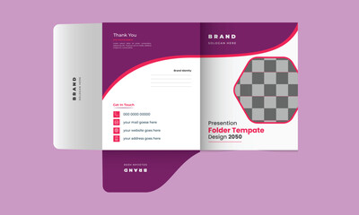 Business presentation folder for files, design. 