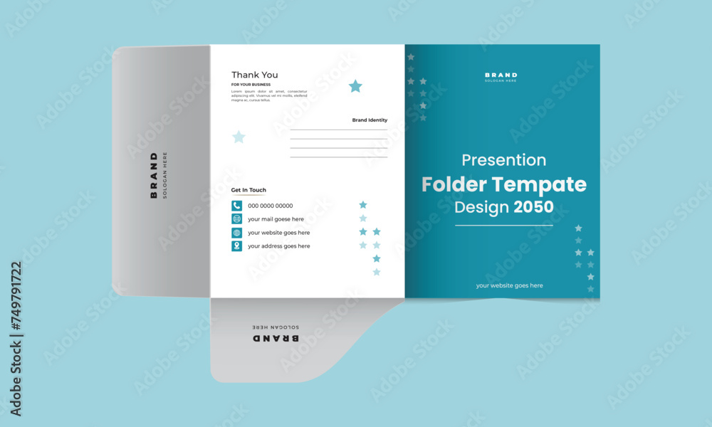 Wall mural presentation folder design folder template