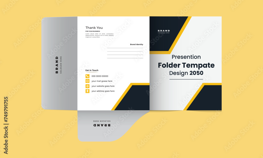 Wall mural presentation folder design folder template
