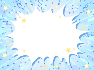 青の集中線の背景、ポップで目立つ吹き出し
