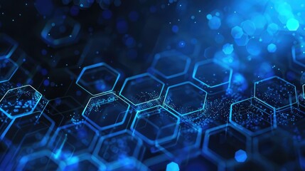 abstract blue technology hexagonal background