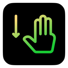 Editable three fingers swipe down vector icon. Part of a big icon set family. Perfect for web and app interfaces, presentations, infographics, etc