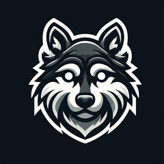 flat vector logo of wolf ,  vector logo of wolf , mascot logo of  wolf , wolf logo