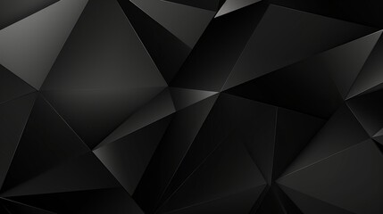 Black and White Abstract Geometric Background with 3D Effect - Lines, Triangles, Light, Glow, Shadow - Modern and Futuristic