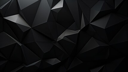Black Abstract Polygonal Background Wall - Soft Focus