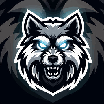 flat vector logo of wolf ,  vector logo of wolf , mascot logo of  wolf , wolf logo