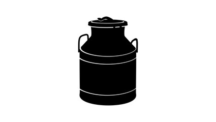 Steel Milk Can, black isolated silhouette