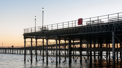 Fototapeta premium View of Southend Pier at dusk