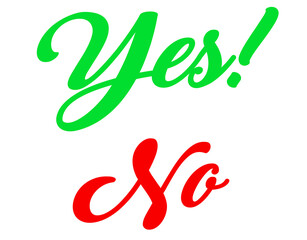 yes and no - on transparent background PNG