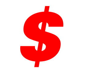 Dollar $ sign on transparent background