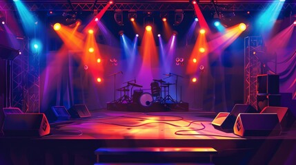 Stage before a concert.