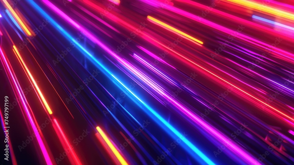 Aufkleber A vibrant display of neon lights floating in the air. Perfect for adding a pop of color to any project