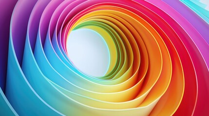 Colorful paper spiral on white background, suitable for design projects