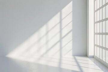 Minimalistic room with white wall, suitable for interior design projects