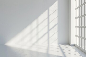Fototapeta premium Minimalistic room with white wall, suitable for interior design projects