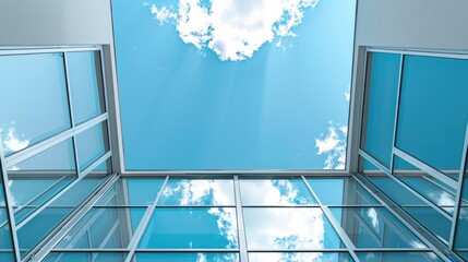 A view of the sky from inside a building. Perfect for architecture and interior design projects