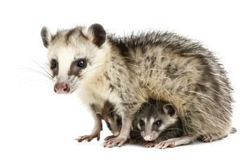 Mother opossum with baby, suitable for wildlife and parenting concepts