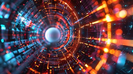 Obraz premium Quantum Computing. Quantum computers have the potential to solve complex problems exponentially faster than classical computers. Technology background