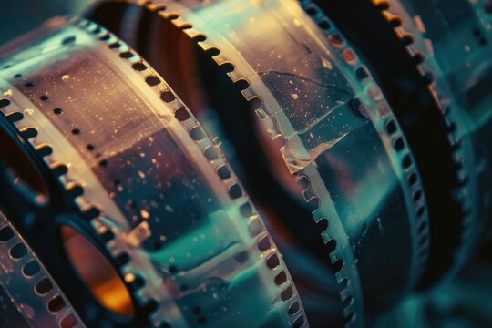 A detailed view of a film strip. Ideal for illustrating photography concepts