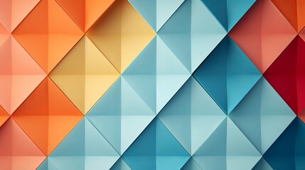 Geometrical Background with Colorful Paper Pyramids - Selective Focus