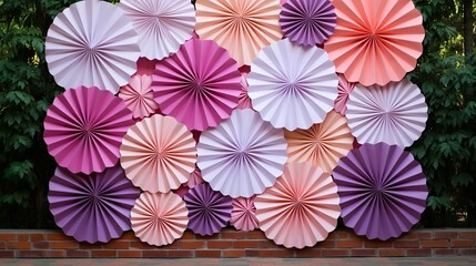 Folding Paper into Circle Shapes for Backdrop Decoration
