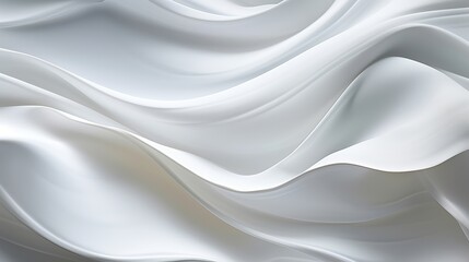 Obraz premium Macro Abstract Image of White Paper Sheets Arranged in Fluid Wave Shape