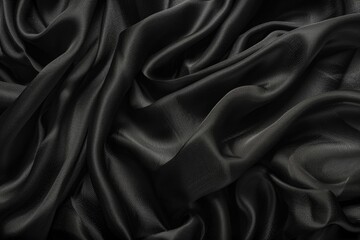Obraz premium Close up of a black silk fabric, suitable for fashion or textile backgrounds