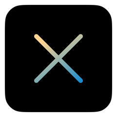 Vector cross multiply close remove mark icon. Black, white background. Perfect for app and web interfaces, infographics, presentations, marketing, etc.