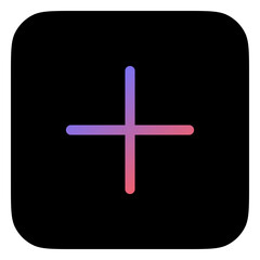 Vector plus positive add mark icon. Black, white background. Perfect for app and web interfaces, infographics, presentations, marketing, etc.