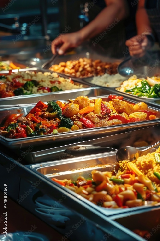 Aufkleber A diverse selection of food items on a buffet table. Ideal for catering and event concepts