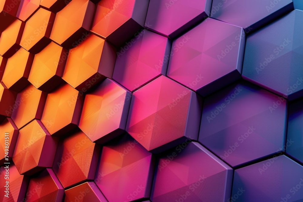 Poster close up of a vibrant and colorful wall of cubes, perfect for background use