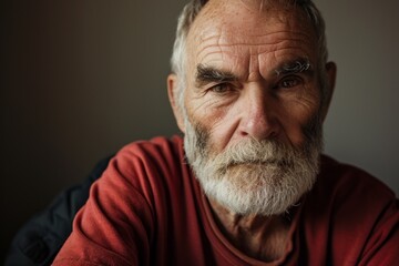 Obraz premium Portrait of an old man with a long white beard and mustache